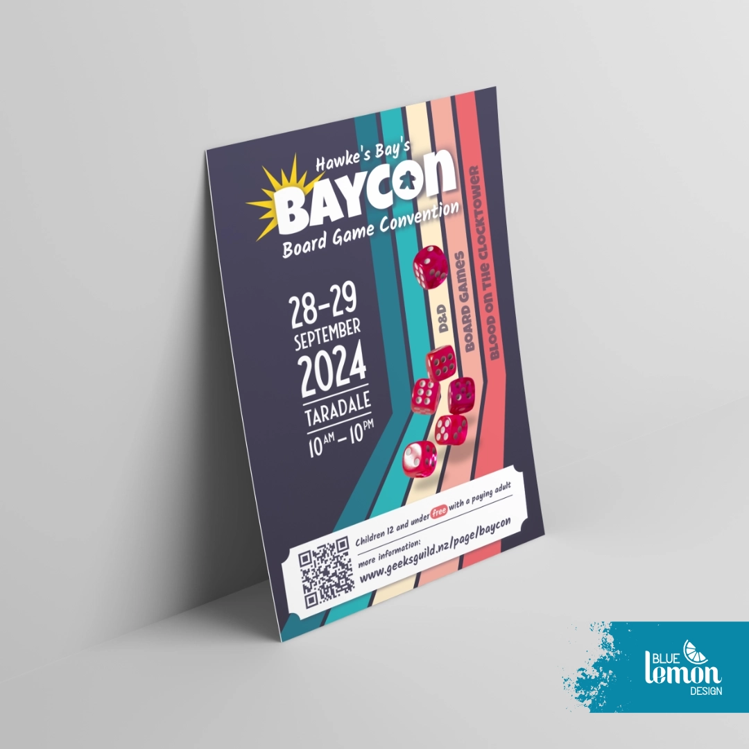 Poster for BayCon 2024 in Hawke's Bay
