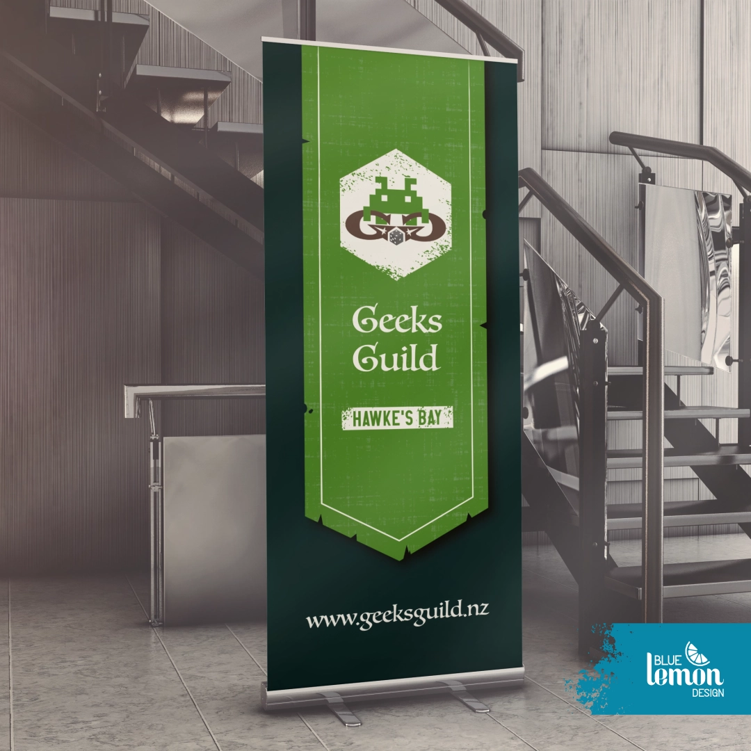 Rollup banner for Geeks Guild, Hawke's Bay